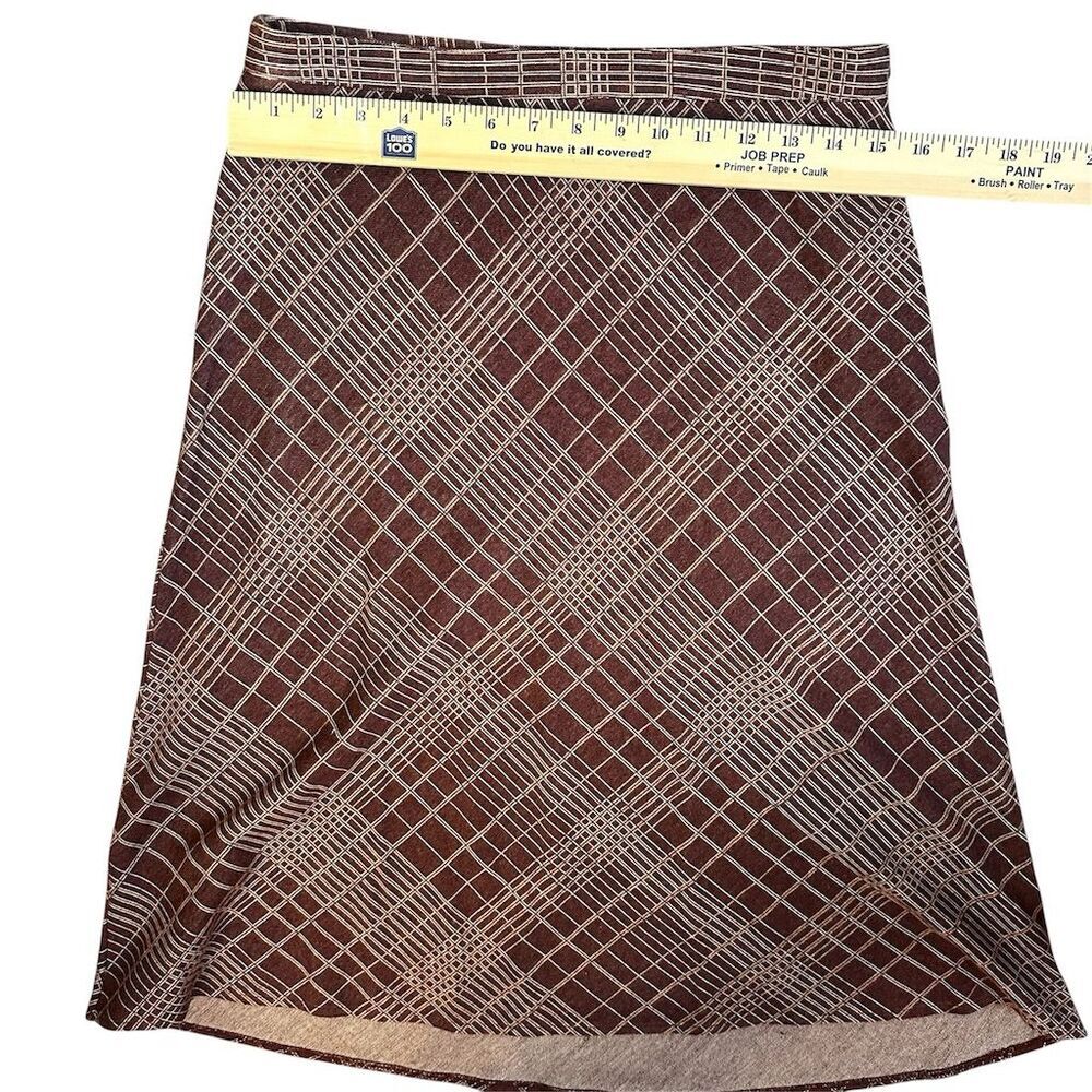 Lux Women's A-Line Knee Length‎ Skirt Size 9 Maroon Check Casual - Picture 3 of 7
